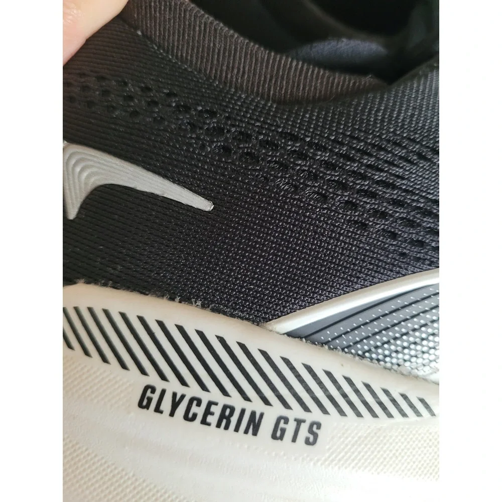 Brooks Glycerin GTS 21 Mens Running Shoes Black White Size 10 Medium #4